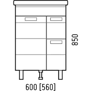 Тумба с раковиной Corozo Денвер 60 Z2 (SD-00000530, S-UM-COM60/1-w)
