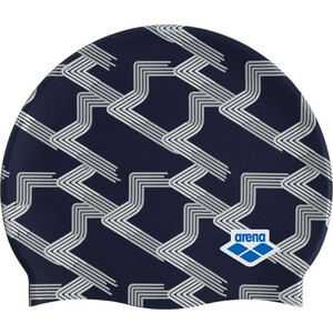 фото Шапочка для плавания arena team stripe cap, 001463102, темно-синий, силикон