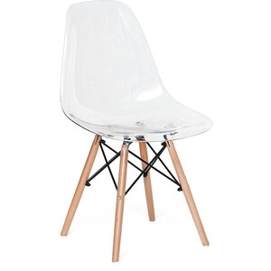 фото Стул tetchair secret de maison cindy (eames) (mod. 001) / 1 шт. в упаковке \ дерево береза/металл/сиденье пластик прозрачный /transparent