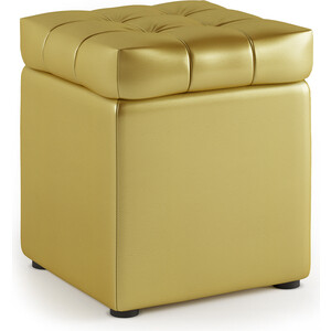 Пуф Шарм-Дизайн Квадро с ящиком золотая экокожа