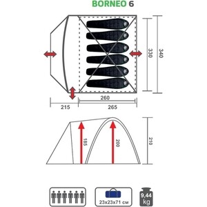 фото Палатка premier fishing borneo-6-g зеленая (pr b-6-g)