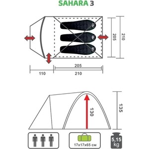 фото Палатка premier fishing sahara-3 (pr s-3)