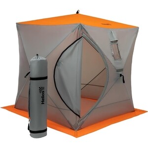 фото Палатка для зимней рыбалки helios куб 1,8х1,8 orange lumi/gray (hs-isc-180olg)