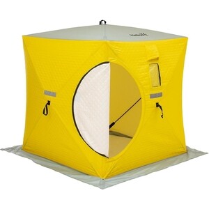 фото Палатка для зимней рыбалки helios утепл. куб 1,5х1,5 yellow/gray (hs-isci-150yg)