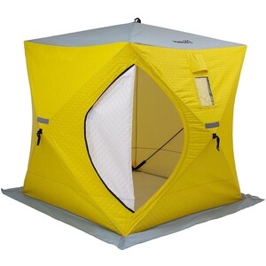 фото Палатка для зимней рыбалки helios утепл. куб 1,8х1,8 yellow/gray (hs-isci-180yg)