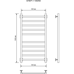 фото Полотенцесушитель электрический ника step-1 50х100 левый, черный матовый (step-1 100/50 черн мат лев)