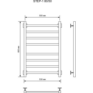 фото Полотенцесушитель электрический ника step-1 50х80 правый, белый матовый (step-1 80/50 бел мат прав)