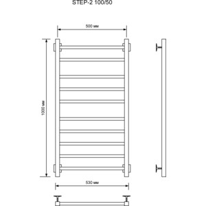 фото Полотенцесушитель электрический ника step-2 50х100 правый, черный матовый (step-2 100/50 черн мат прав)