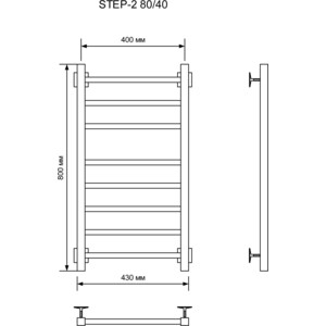 фото Полотенцесушитель электрический ника step-2 40х80 правый, белый матовый (step-2 80/40 бел мат прав)