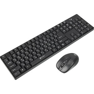 Комплект (клавиатура+мышь) беспроводной Oklick 210M клавиатура:черный, мышь:черный USB беспроводная (612841) велосипедный беспроводной компьютер с датчиком сердечного ритма