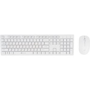 Комплект (клавиатура+мышь) беспроводной Oklick 240M клавиатура:белый, мышь:белый USB беспроводная slim Multimedia (1091258) настольный беспроводной динамик bt connection