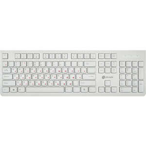 Клавиатура Oklick 505M белый USB slim (1196547) беспроводная клавиатура olmio wk 05 046308 белый