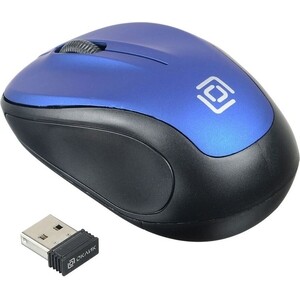 Мышь Oklick 665MW черный/синий оптическая (1000dpi) беспроводная USB для ноутбука (4but) (1025132) подсветка контурная 3 м свет синий
