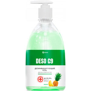 Дезинфицирующее средство GRASS DESO C9 гель ананас на основе изопропилового спирта, 500 мл(125558) DESO C9 гель ананас на основе изопропилового спирта, 500 мл(125558) - фото 1