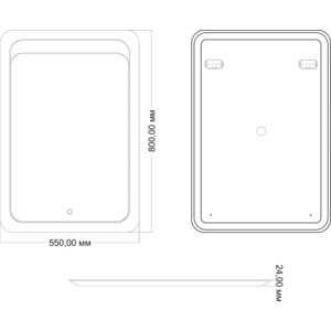 фото Зеркало mixline дино 55х80 с подсветкой, сенсор (547339)