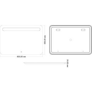 фото Зеркало mixline карлос 80х55 с подсветкой, сенсор (544014)