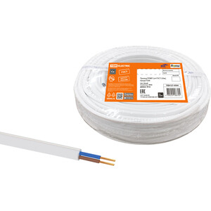 фото Провод tdm electric пгввп 2х4 гост (50м), белый