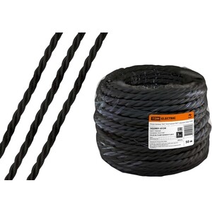 фото Ретро провод tdm electric ''эко'' 3х2,5 витой гост черный (50м)