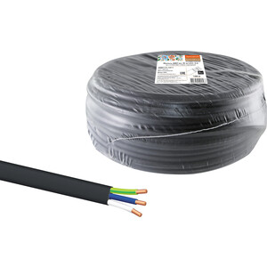 фото Провод tdm electric ввгмб-п нг(а) - ls 3х1,5 220/380 (100м) народный