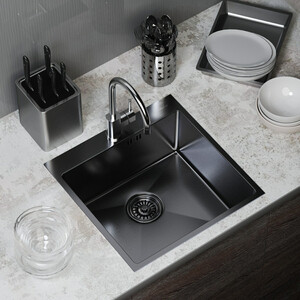 Кухонная мойка Mixline Pro 50х50 черный графит (4630099745672)