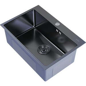 Кухонная мойка Mixline Pro 65х45 черный графит (4630099745757) кухонная мойка mixline pro 75х46 со смесителем графит нано 4610211006300