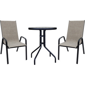 Набор мебели Garden story Сан-Ремо мини (2 кресла+стол каркас черный, сиденья орегон)