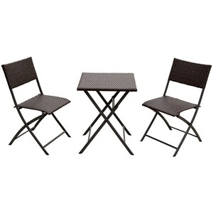 Набор мебели Garden story Романтика складной со спинкой (2 стула+стол, черный)