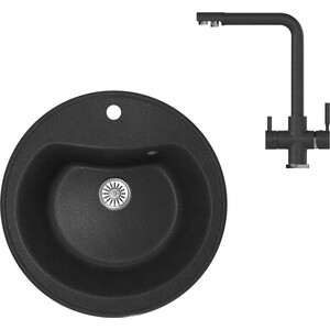 

Кухонная мойка и смеситель Mixline ML-GM09 антрацит 343, ML-GM09 антрацит 343