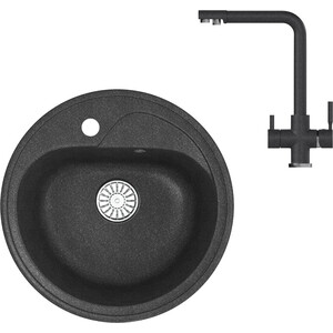 

Кухонная мойка и смеситель Mixline ML-GM10 антрацит 343, ML-GM10 антрацит 343