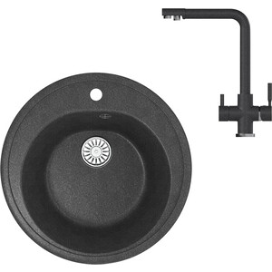 

Кухонная мойка и смеситель Mixline ML-GM11 антрацит 343, ML-GM11 антрацит 343