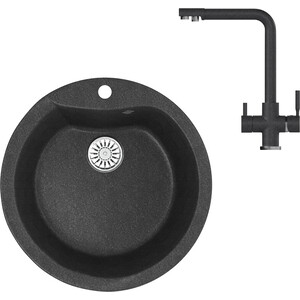 

Кухонная мойка и смеситель Mixline ML-GM12 антрацит 343, ML-GM12 антрацит 343