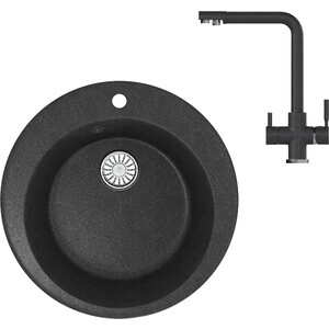 

Кухонная мойка и смеситель Mixline ML-GM13 антрацит 343, ML-GM13 антрацит 343