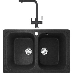 

Кухонная мойка и смеситель Mixline ML-GM23 антрацит 343, ML-GM23 антрацит 343