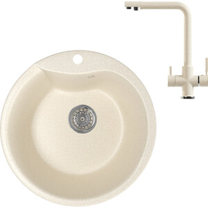 

Кухонная мойка и смеситель Mixline ML-GM12 бежевая 328, ML-GM12 бежевая 328