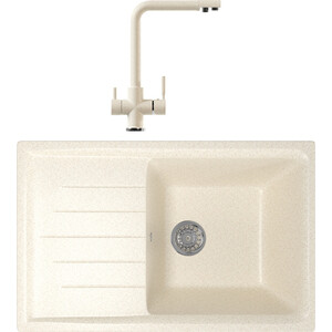 

Кухонная мойка и смеситель Mixline ML-GM19 бежевая 328, ML-GM19 бежевая 328