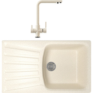 

Кухонная мойка и смеситель Mixline ML-GM20 бежевая 328, ML-GM20 бежевая 328