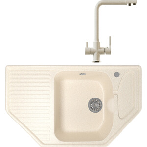 

Кухонная мойка и смеситель Mixline ML-GM24 бежевая 328, ML-GM24 бежевая 328