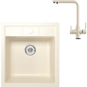 

Кухонная мойка и смеситель Mixline ML-GM28 бежевая 328, ML-GM28 бежевая 328