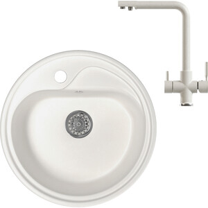 

Кухонная мойка и смеситель Mixline ML-GM10 белая 331, ML-GM10 белая 331