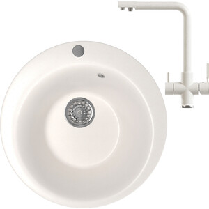 

Кухонная мойка и смеситель Mixline ML-GM13 белая 331, ML-GM13 белая 331
