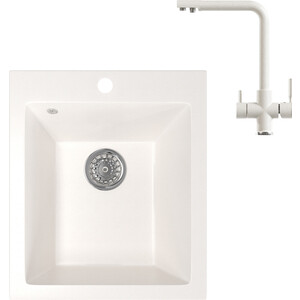

Кухонная мойка и смеситель Mixline ML-GM14 белая 331, ML-GM14 белая 331
