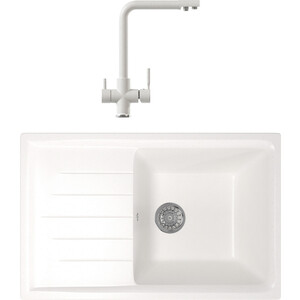 

Кухонная мойка и смеситель Mixline ML-GM19 белая 331, ML-GM19 белая 331