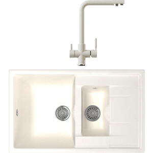 

Кухонная мойка и смеситель Mixline ML-GM22 белая 331, ML-GM22 белая 331