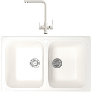 

Кухонная мойка и смеситель Mixline ML-GM23 белая 331, ML-GM23 белая 331