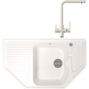 

Кухонная мойка и смеситель Mixline ML-GM24 белая 331, ML-GM24 белая 331