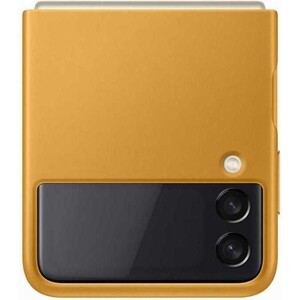 фото Чехол (клип-кейс) samsung galaxy z flip3 leather cover горчичный (ef-vf711lyegru)