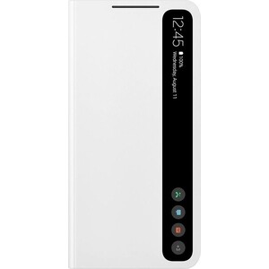 фото Чехол (клип-кейс) samsung galaxy s21 fe smart clear view cover белый (ef-zg990cwegru)