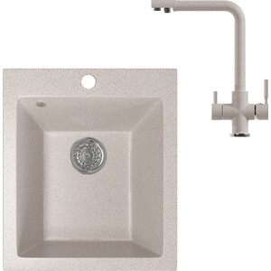 

Кухонная мойка и смеситель Mixline ML-GM14 песочная 302, ML-GM14 песочная 302