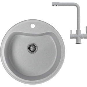 

Кухонная мойка и смеситель Mixline ML-GM09 серая 310, ML-GM09 серая 310