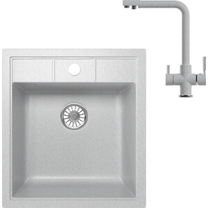 

Кухонная мойка и смеситель Mixline ML-GM28 серая 310, ML-GM28 серая 310